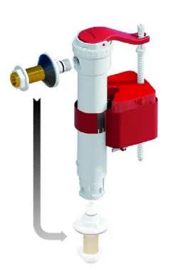 Soupape DUAL 6 surverse centrale 3/6 litres et robinet SX à flotteur télescopique- - Robinet flotteur et mécanisme^Dubourgel Best