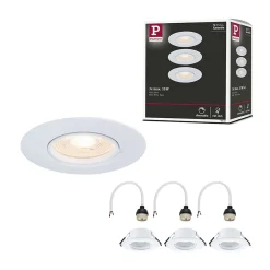Spot encastré Kit de 3 fixe rond 90mm GU10 max. 3x10W 230V gradable Blanc^Paulmann Hot