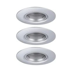 Spot encastré Kit de 3 fixe rond 90mm GU10 max. 3x10W 230V gradable Chrome mat^Paulmann Outlet