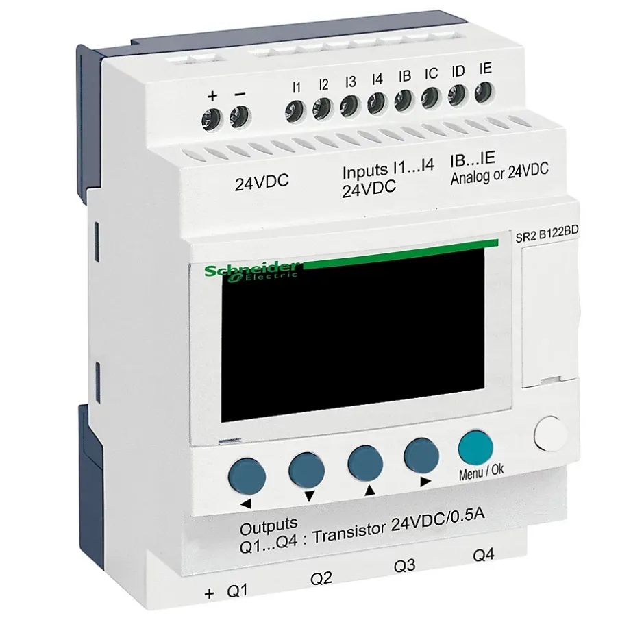 Sr2b122bd Schneider - Automate Zelio Logic - Relais Intelligent 12 E/s 24vcc - Horloge + Afficheur-Schneider Electric Outlet