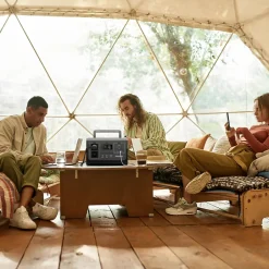 Station d'Energie HE1200 - 1200 W Sinus Pur - 4 EB324 - 648 Wh - Recharge Solaire et AC - Modulaire et Echange a Chaud^Runhood Best