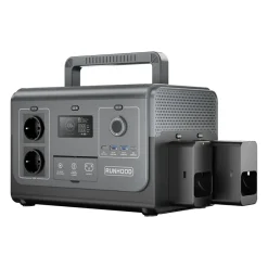 Station d'Energie HE1200 - 1200 W Sinus Pur - 4 EB324 - 648 Wh - Recharge Solaire et AC - Modulaire et Echange a Chaud^Runhood Best