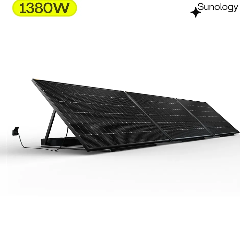 PLAY2, Kit 3 panneaux solaires complet 1380W bifacial, 3 Stations solaire livrées assemblées, installation sol ou mur^Sunology New