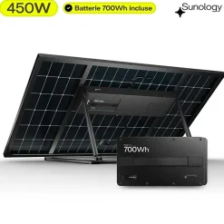 PLAY Max, Panneau solaire 450W bifacial avec batterie hybride & modulaire 700Wh, Station solaire livrée assemblée-Sunology