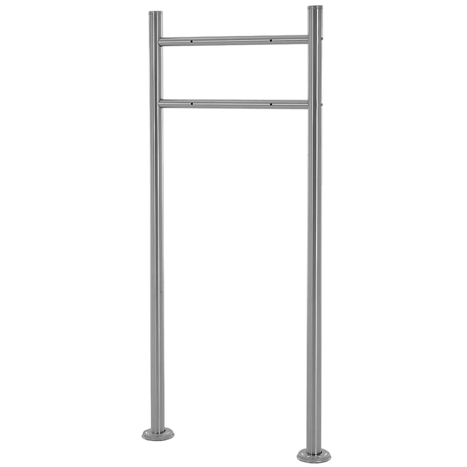 Support de boîte aux lettres acier inoxydable argent support modern 55x120x9 cm-Ml-Design Best