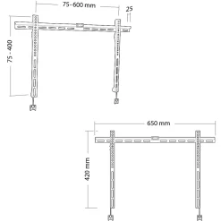 Support mural TV fixe PRAX25V600-Erard Sale