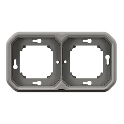 Support plaque étanche encastré - Plexo - - Gris - 2 postes horizontaux ou verticaux^Legrand Outlet