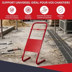 Support pour coffret électrique de chantier - Compatible Monophasé & Triphasé - Socle Métallique 635 x 265 mm-Atole Outlet