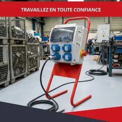 Support pour coffret électrique de chantier - Compatible Monophasé & Triphasé - Socle Métallique 635 x 265 mm-Atole Outlet