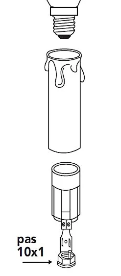 Supports bougies E14 2A 250V 60W femelle pas 10x1 H.65mm^Tibelec Hot