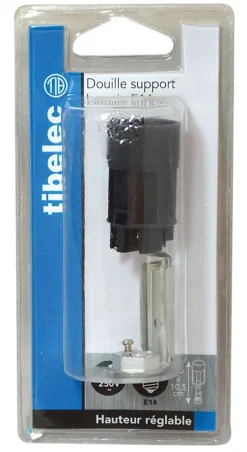 Supports bougies E14 2A 250V 60W femelle pas 10x1 H.85/105mm^Tibelec New