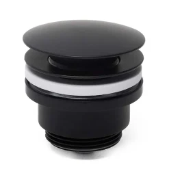 Bonde clic-clac 5/4 avec trop plein pour lavabos et vasques, noir mat (VF785BL)-Swiss Aqua Technologies Online