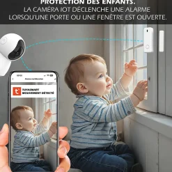 Système d'alarme connecté Caméra rotative 4MP avec Sirène intégrée-Kyf Outlet