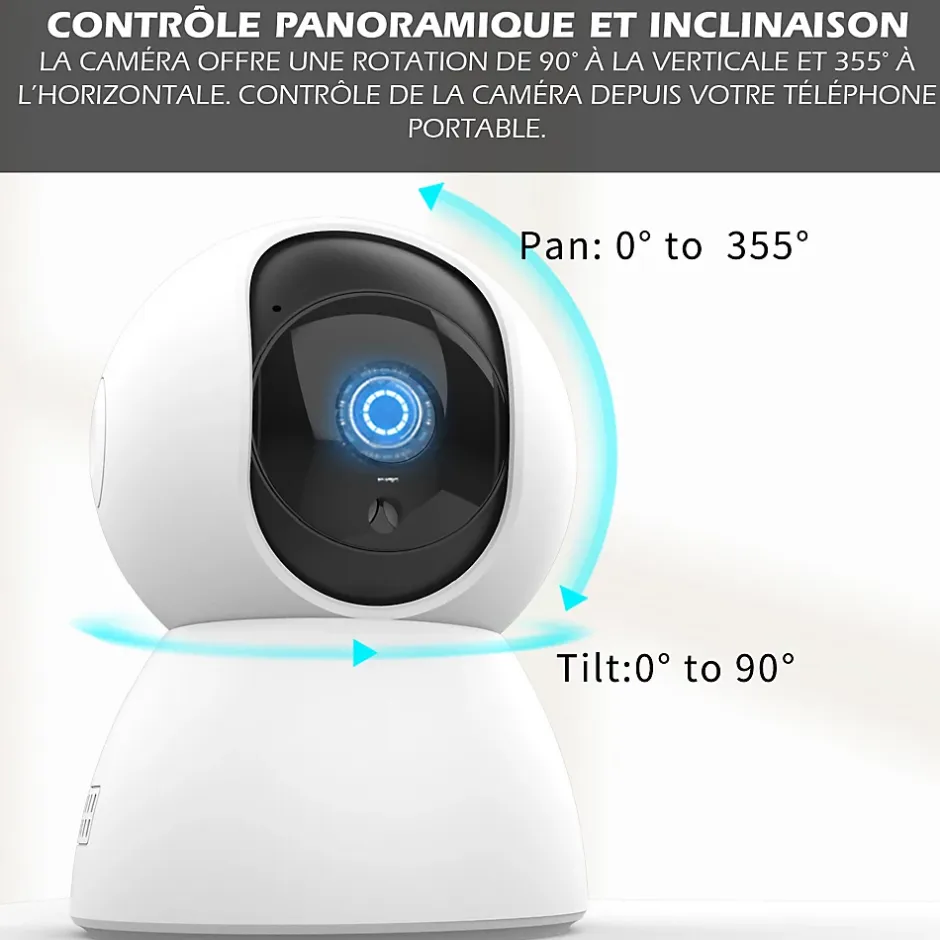 Système d'alarme connecté Caméra rotative 4MP avec Sirène intégrée-Kyf Outlet