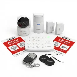 Système d'alarme connecté Sans Abonnement Vigilia Wifi - 1 caméra + 6 accessoires - Batterie et sirène intégrées-Daewoo Discount