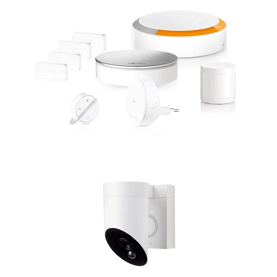 Système d'alarme Home alarme max + Caméra extérieure avec sirène intégrée-Somfy Discount