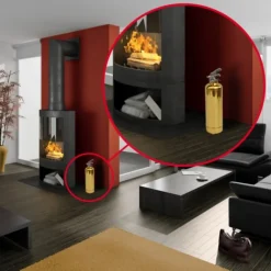 Système d’extinction d'incendie 1 kg Lifebox avec manomètre or^ABC Sale