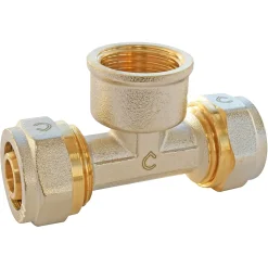 Té femelle à compression pour tube Multicouche Ø20 - femelle au centre 15/21-Somatherm for you Best