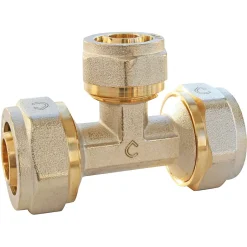 Té réduit à compression pour tubes Multicouche Ø20-Ø16-Ø20^Somatherm Hot