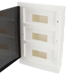 Tableau électrique encastré 36 modules 3x12 blanc fumé IP44 avec rail DIN 777849^Edo New