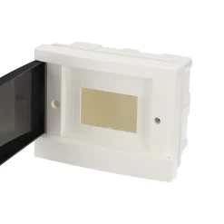 Tableau électrique encastré 6 modules blanc fumé IP44 avec rail DIN 777839-Edo Online