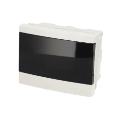 Tableau électrique encastré 6 modules blanc fumé IP44 avec rail DIN 777839-Edo Online