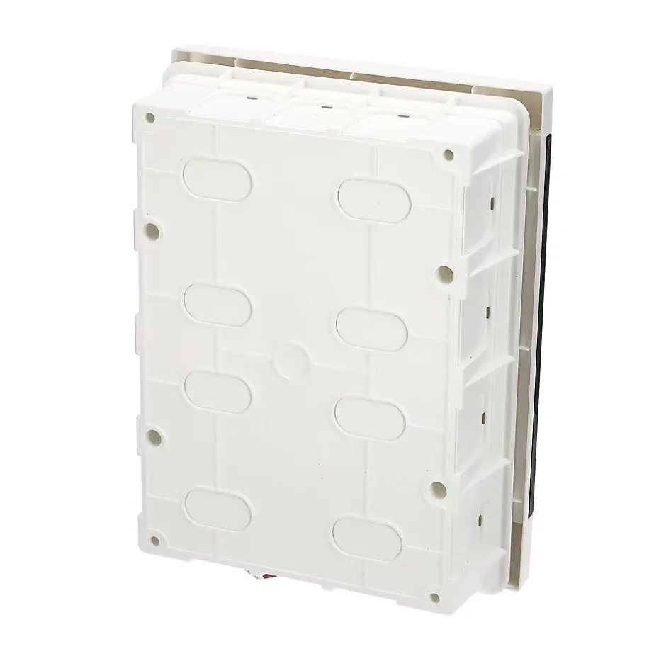 Tableau électrique encastré 16 modules 2x8 blanc fumé IP44 avec rail DIN 777845-Edo Best