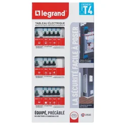 Tableau électrique pré-équipé et pré-câblé 3 rangées - 39 modules (14 inclus)-Legrand Discount