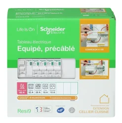 Tableau électrique pré-équipé et pré-câblé 1 rangée - 13 modules (5 inclus) Resi9 XP^Schneider Electric Best
