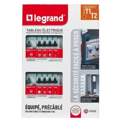 Tableau électrique pré-équipé et pré-câblé 2 rangées - 26 modules (10 inclus)-Legrand New