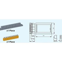 Tableau nu encastrable 12 modules porte opaque^Panasonic