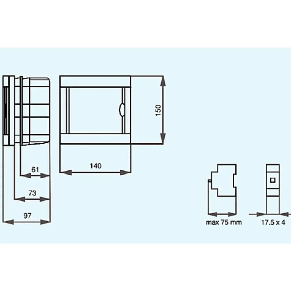 Tableau nu encastrable 4 modules porte opaque^Panasonic Outlet