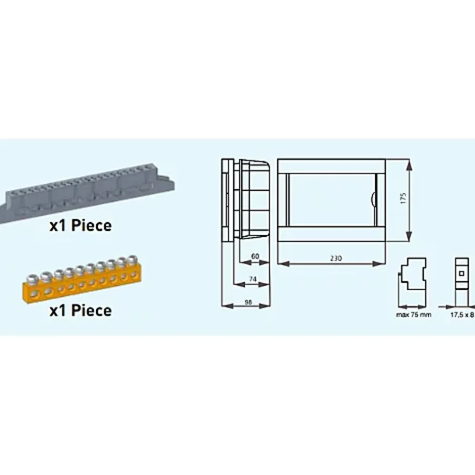 Tableau nu encastrable 8 modules porte opaque-Panasonic