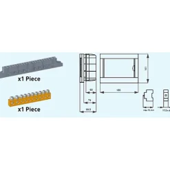 Tableau nu encastrable 6 modules porte opaque^Panasonic