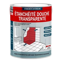 Étanchéité douche, salle de bain - Résine d'étanchéité transparente polyuréthane -2.5 litres-Transparent-Procom Hot