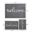 Tapis de Porte Paillasson Spaghetti, Welcome - Gris, 40 x 60 cm-Floordirekt Discount