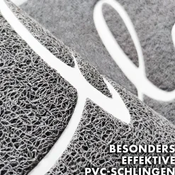 Tapis de Porte Paillasson Spaghetti, Welcome - Gris, 40 x 60 cm-Floordirekt Discount