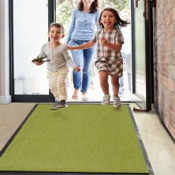 Tapis de Porte Paillasson d'entrée Monochrom Vert citron 90 x 150 cm^Floordirekt New