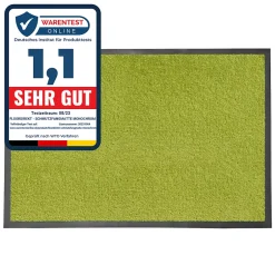 Tapis de Porte Paillasson d'entrée Monochrom Vert citron 90 x 150 cm^Floordirekt New