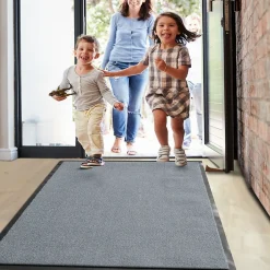 Tapis de Porte Paillasson d'entrée Monochrom Gris argent 40 x 60 cm^Floordirekt Best