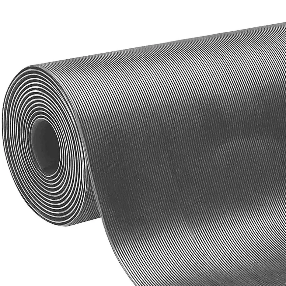 Tapis en caoutchouc Miniripp Gris 120 x 250 cm --Floordirekt Discount