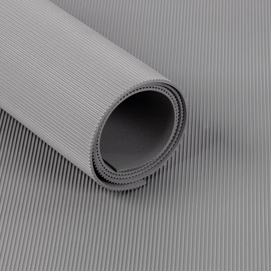 Tapis en caoutchouc Miniripp Gris 120 x 250 cm --Floordirekt Discount