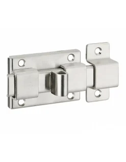 Targette pêne plat pour porte de meuble, 65mm, inox -^Thirard Discount