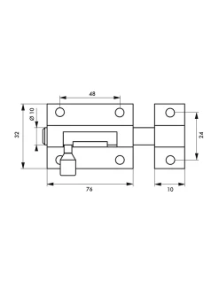 Targette pour meuble, nickel satin, 75mm, nickel satin, pêne rond --SP Hot
