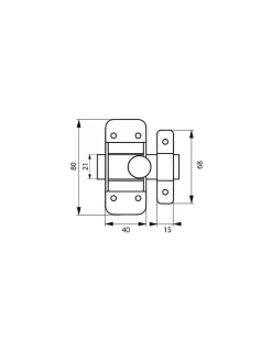 Targette pour porte de meuble, acier, pêne diamètre 6.5mm, zingué -^Thirard New
