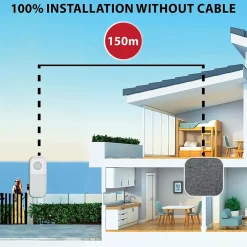 TAYLOR : Carillon sans fil à piles, 150m, 36 mélodies. Blanc-Velamp Hot