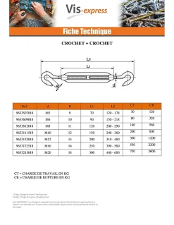 Tendeur crochet crochet M5X70 Inox A4 - 1 pièce^Vis Express Hot