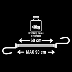 Tendeur de 60 cm crochet double , 2 pièces-Master Lock New