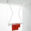 Étendoir manuel plafond blanc 128x54x25cm alu Mini 120-Foxydry Clearance