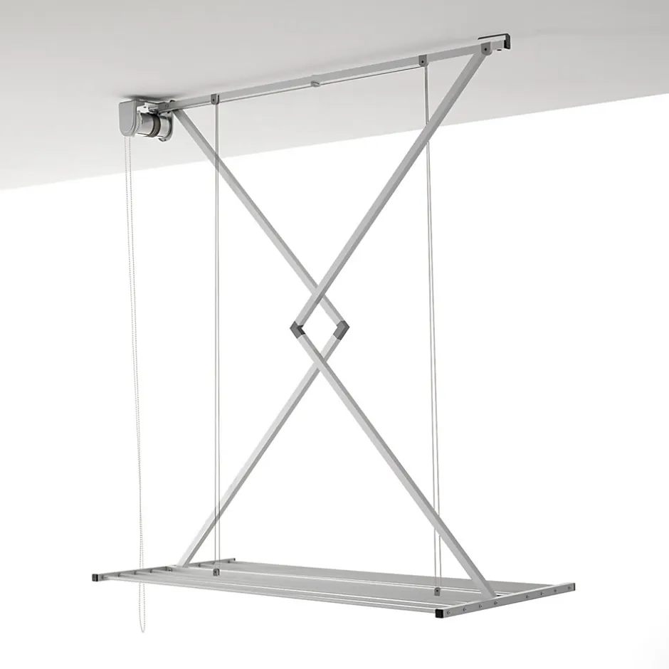 Étendoir plafond manuel 128x54x25cm alu Mini 120^Foxydry Best